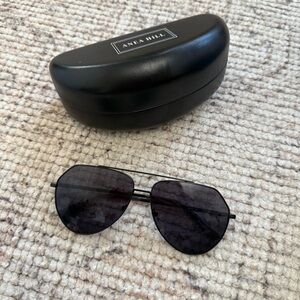 Anea Hill Black Aviator Sunglasses harbor new
